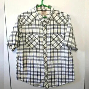 VINTAGE LEVI STRAUSS Size XL Women snap  buttom blouse short sleeves